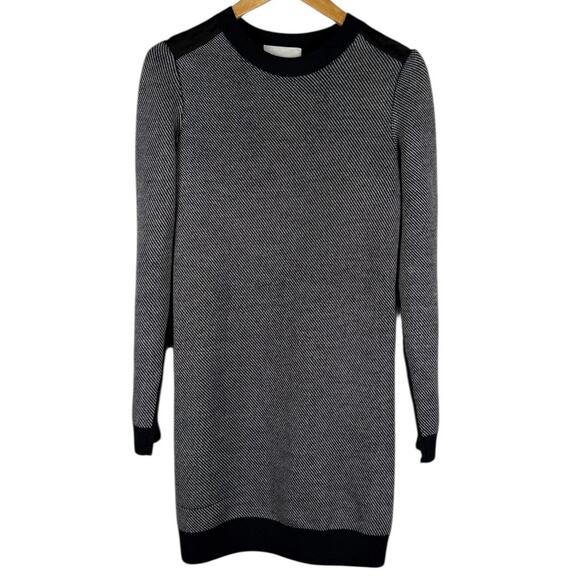 3.1 Phillip Lim Luxury Wool Silk Blend Sweater Dress Black & White Size Medium - Picture 3 of 9